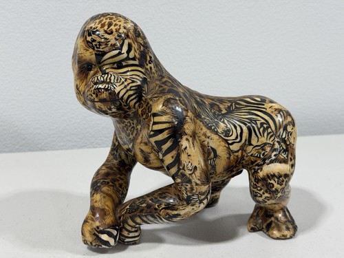 Vintage La Vie Safari Collection Patchwork Ceramic Ape Gorilla Animal Figure 