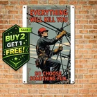 Little Black Bear Bathroom 8x12 Vintage Retro Tin Metal Sign