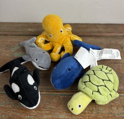 IKEA 5  Ocean Sea Animals Plush Toy Set BLÅVINGAD Octopus Whale Turtle Shark 3 
