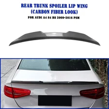 For Audi A4 S4 B8 2009-2016 2015 Rear Trunk Spoiler Splitter Wing Kit PSM Style