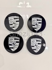 Set Of 4 Pc Porsche Classic Black Hub Caps 76mm Fits Most Oem Porsche Wheels