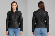 Vintage Classic Nine West Genuine Leather Jacket – Circa Early 2000s – Size M