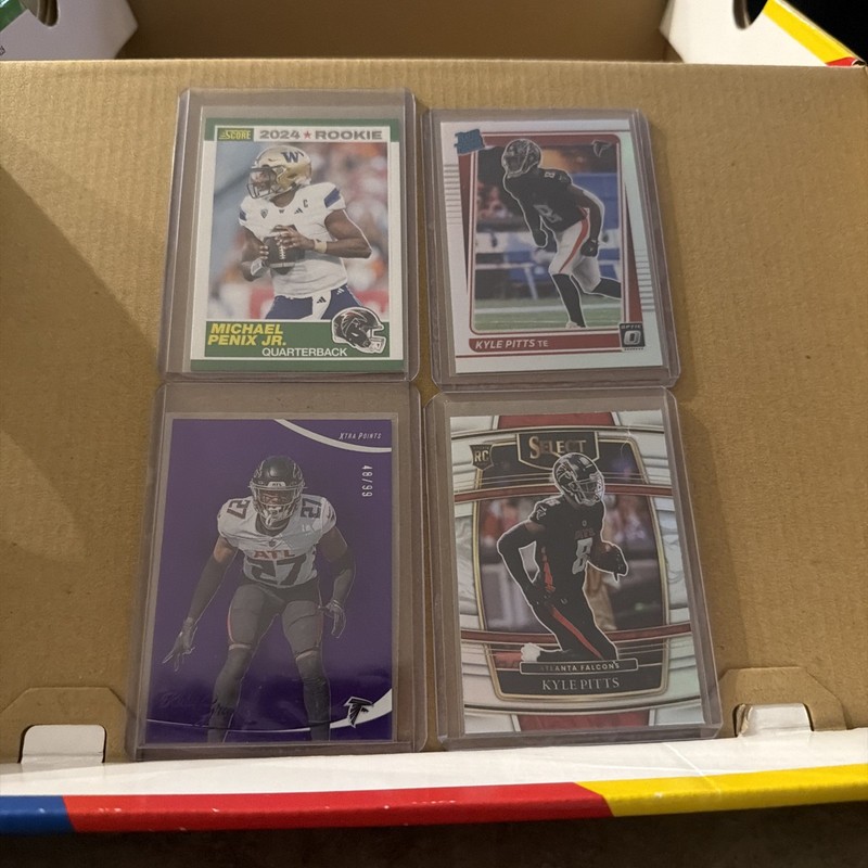 Atlanta Falcons Card Lot 3 Rookies, 1 Numbered, Kyle Pitts, & Micheal Penix