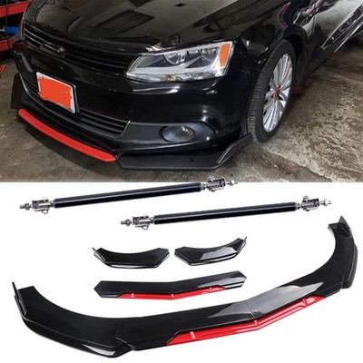 For Volkswagen EOS Front Bumper Lip Splitter Spoiler Glossy Black Red body kit