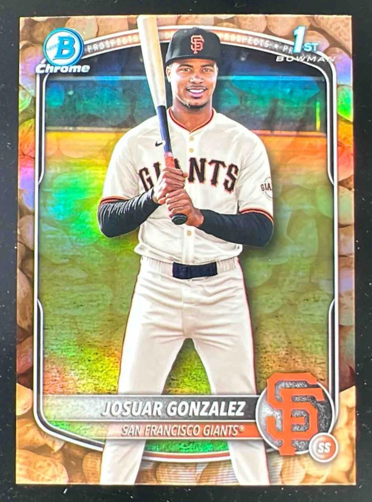 2025 Bowman Chrome Prospects Peanuts Refractor #BCP-153 Josuar Gonzalez RC
