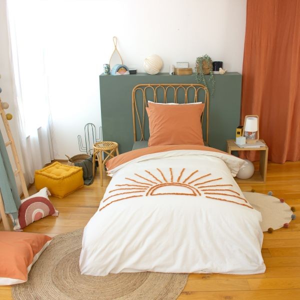Parure de lit enfant 140x200 cm housse de couette coton Solez