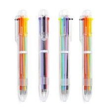 Multicolor 6in1 Retractable Ballpoint Pen 0.5mm School Supplies Party Favors