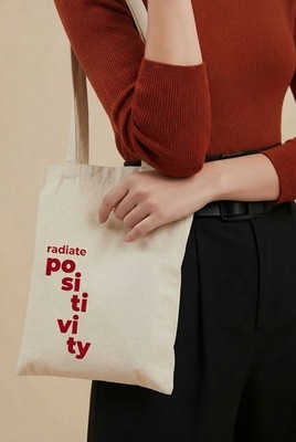 Radiate Positivity Tote Bag Baumwolle Stoffbeutel Einkaufstasche Eco Bag 38x40