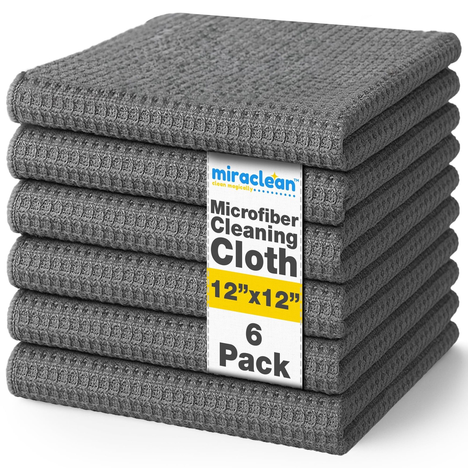 Waffle Weave Microfiber Towel, 12 x 12 inches, Barista Towels, Lint Cloth, Gl...