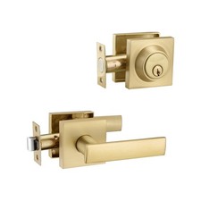 Front Door Locksets with Single Cylinder Deadbolt,Heavy Duty Door Handles,Squ...