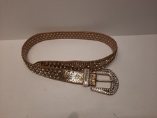 Ladies Gold Metallic Rhinestone Belt Bling Western Cowgirl Very Nice