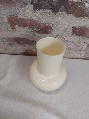 BLOFLO STU Glass Vase Retro Modern Milky Yellow 9'' Home Decor Flower Tabletop