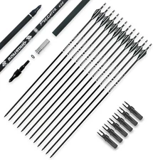 30inch Hunting Carbon Archery Arrows with 2.75” High Hardness Black White 