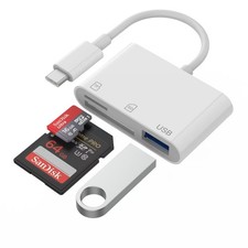 SD Card Reader USB C to Micro SD,Dual Slots with Camera Adapter for Digital C...