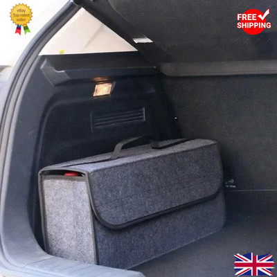 Große Filz Auto Kofferraum Organizer Boot Aufbewahrungsbox Anti-Rutsch Werkzeugtasche Tasche Grau UK