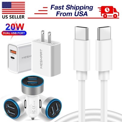 10xFast Charger PD QC3.0 Wall Charger 3.1A Car Adapter Plug Cable Cord Wholesale