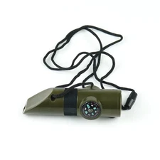 Multi-Function Portable Survival Whistle，High-strength Compass Magnifying