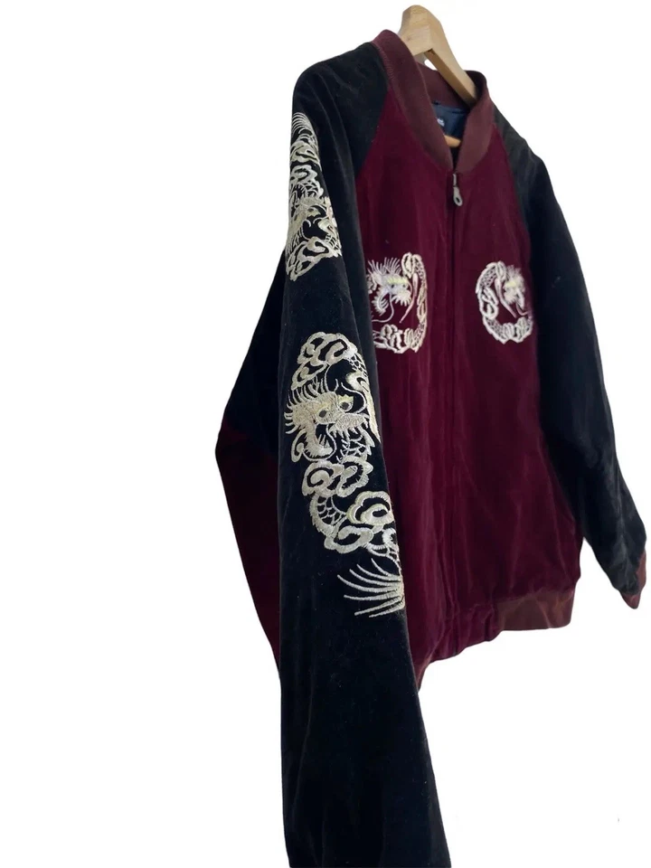 Chaqueta de Terciopelo Sukajan Vintage Bordada US PARACAIDISTAS YOKOSUKA JAPÓN Foto 3 de 4