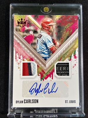 2021 Panini Diamond Kings Dylan Carlson DK Material Signatures Red FOTL  /10 RPA