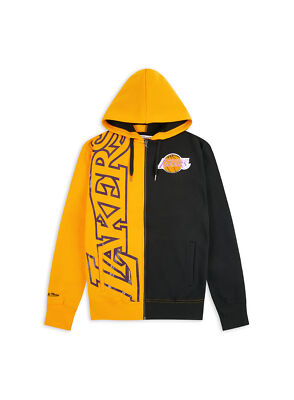 Mitchell&Ness◆NBA Los Angeles Lakers There & Back Fleece Mitchell & Ness NBA Los Angeles Lakers Yellow/Black Full Zip