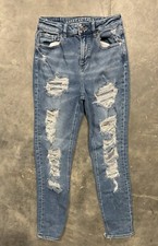 American Eagle Mom Jeans Womens Size 0 Regular Stretch Distressed