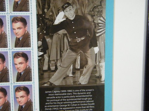 JAMES CAGNEY LEGENDS OF HOLLYWOOD FRAMED 20 STAMP SHEET 33 CENT 1998 12 X 15 - Picture 3 of 6