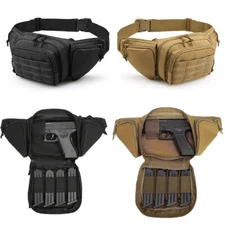Tactical Outdoor Waist Bag Concealed Gun Carry Pouch Pistol Holster Fanny Pack