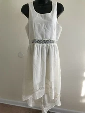 Dress Club Women’s Creamy White Sleeveless Long Back Zipper Dress Size M