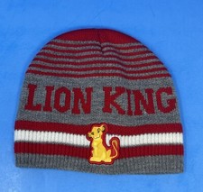 Disney Lion King Simba Toddler Knit Beanie Hat 2T-5T Gray Red
