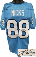 Hakeem Nicks signed Blue Custom Stitched College Jersey- JSA #W279024