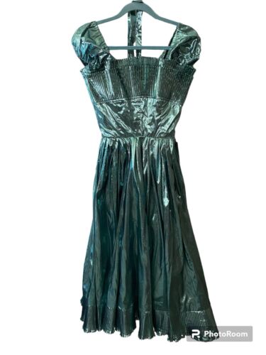 Vintage 1980’s Disco Metallic Midi Dress Size 6 - image 1