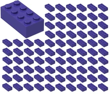 ☀️100 NEW LEGO 2x4 DARK PURPLE Bricks (ID 3001) BULK Parts city town