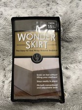 NEW Wrap-Around Wonderskirt Bed Skirt in Light Grey TWIN 