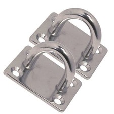 2x Pad Eyes - Marine Rigging 316 Stainless steel square plate 50x40mm
