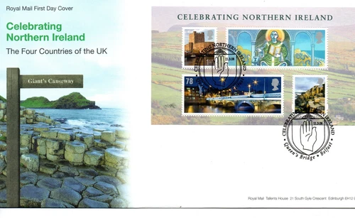 GB - FIRST DAY COVER - FDC - MINI SHEET -2008- Nth Ireland - U/A Pmk Queens BF