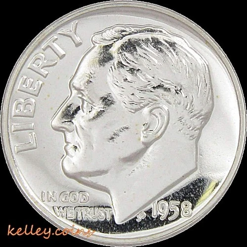 1958 Roosevelt Dime GEM PROOF