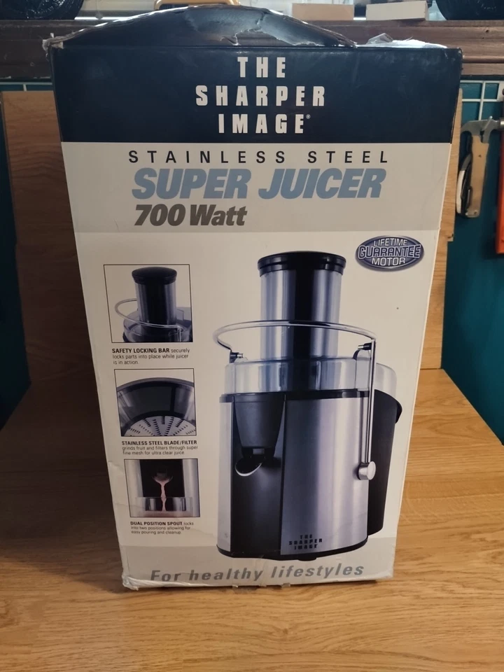 The Sharper Image Super Juicer 700 vatios acero inoxidable/totalmente nuevo/8021SI Foto 2 de 4