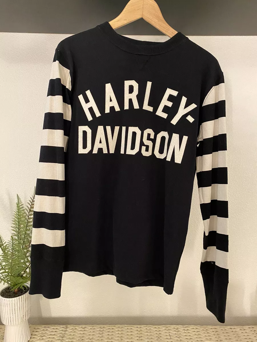 Harley Davidson Men s Striped Sleeve Jersey Size Small Small Hole