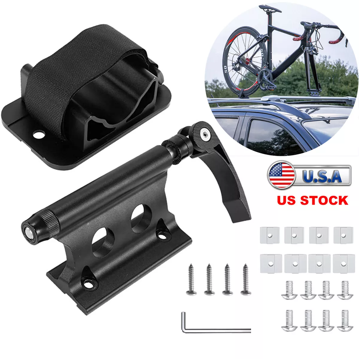 Bike Carrier Car Quick Release Fork Block Mount Alloy Rack for 9mm