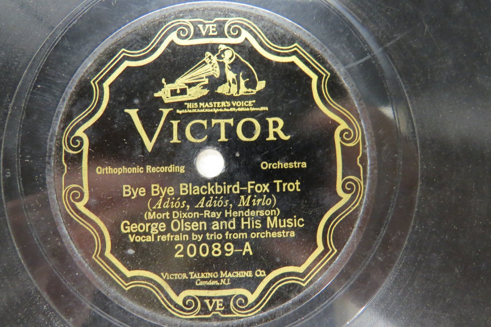 George Olsen & Music - VICTOR 20089 - Bye Bye Blackbird & What's the ...