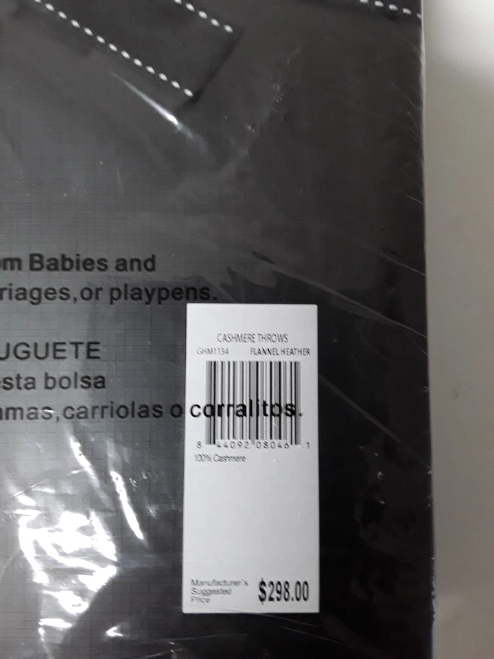 NEW Magaschoni 100% Cashmere Heathered Flannel Throw $300 - Image 4 of 4