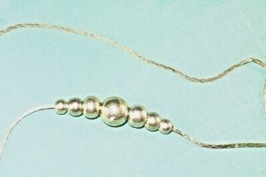 Authentic Slide-a-Bead Necklace, 14K Gold Plated Adjustable Beads, Vintage - More Below