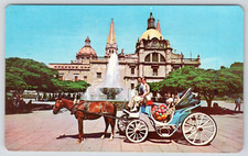 Horse Drawn Carriage Ride  Guadalajara, Jal. Mexico Chrome Postcard