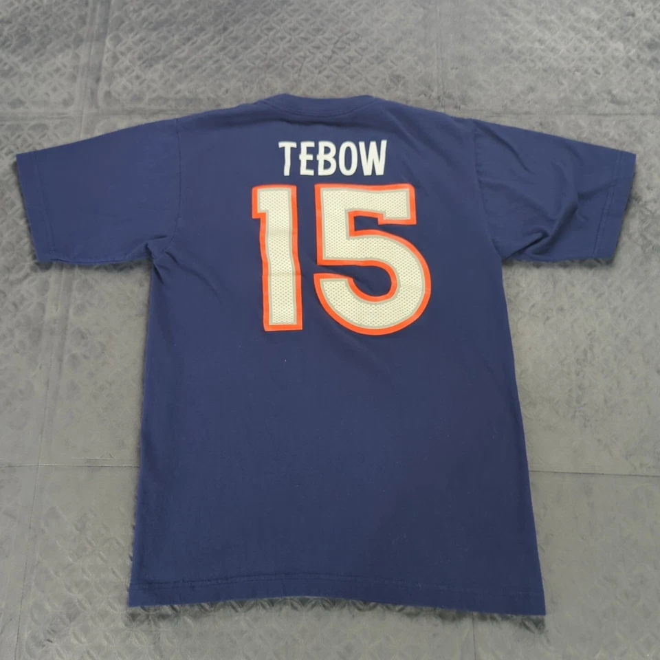 Camisa Tim Tebow de los Denver Broncos Reebok Vintage Manga Corta Azul Mujer Pequeña Foto 2 de 4
