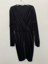 Club L Black Pleated Women’s Black Dress Size XL