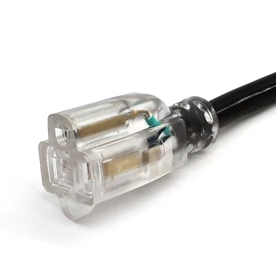 WATT'S WIRE 12 Gauge Heavy Duty Lighted Outdoor Extension Cord SJTW 15-Amp Cord - Black