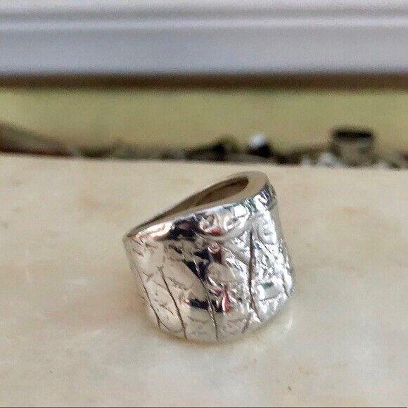 Silpada Sterling Silver Cuff Ring Desert Wishes Etched Design Size 