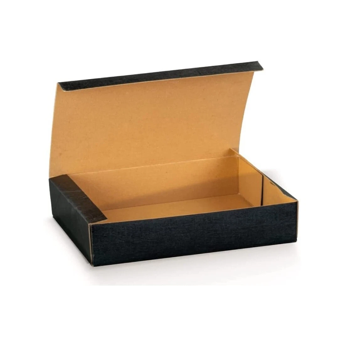 Scatola Regalo Con Coperchio E Pois Oro 22kt, Set Completo Con Fiocco E Biglietto - 25x18x8.5cm, Pieghevole (Nero)