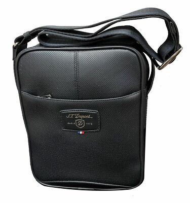 ST DUPONT DEFI LEATHER PERFORATED SHOULDER MESSENGER BAG 171411