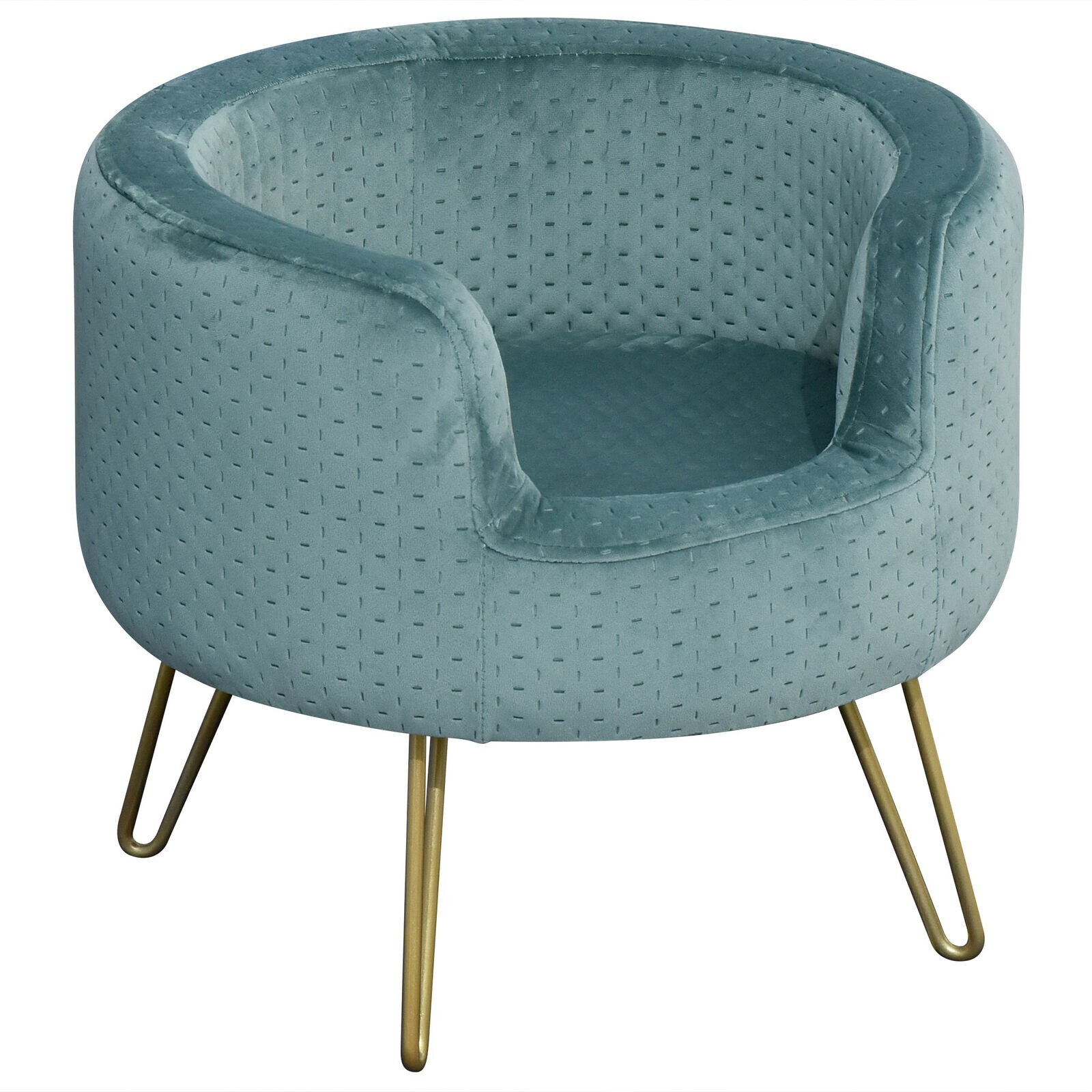 Cuccia Design Moderno per Gatti e Cani 4kg Oro e Velluto Verde 41.5x41.5x36.5cm